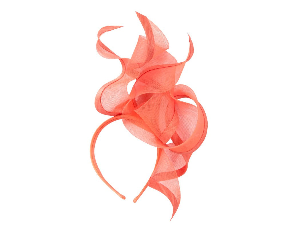 Bespoke coral racing fascinator by Fillies Collection-3