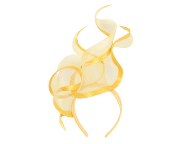 Bespoke yellow racing fascinator by Fillies Collection