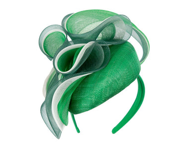 Green and cream racing fascinator by Fillies Collection
