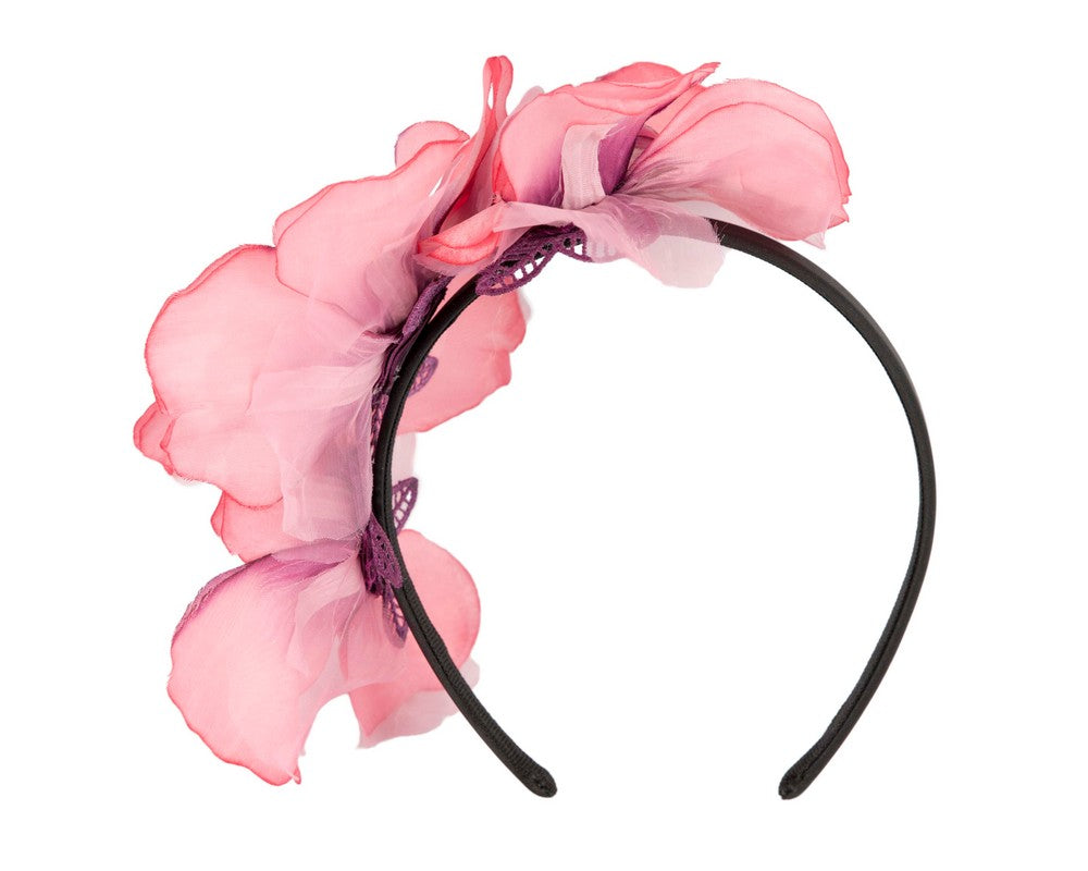Exclusive pink flower headband fascinator by Fillies Collection-3