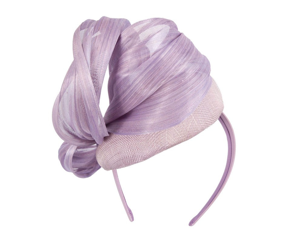 Lilac pillbox fascinator with silk abaca bow by Fillies Collection S258LI-5