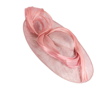 Large dusty pink sinamay hatinator by Fillies Collection