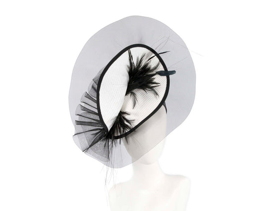Tall white and black fascinator by Fillies Collection