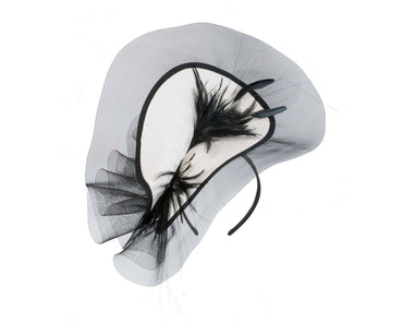 Tall white and black fascinator by Fillies Collection