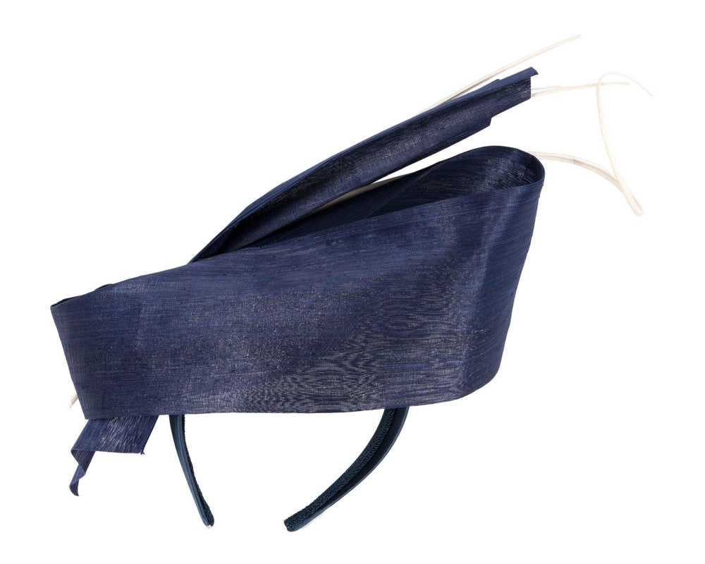 Edgy navy & white fascinator by Fillies Collection-3