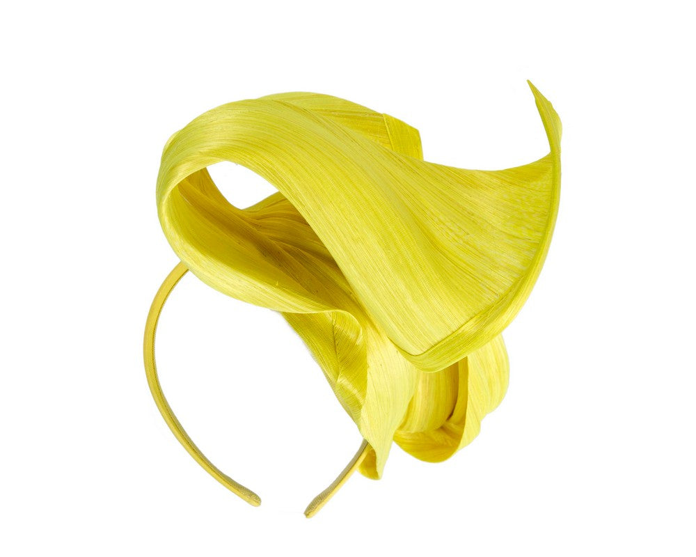 Fluro yellow designers racing fascinator by Fillies Collection