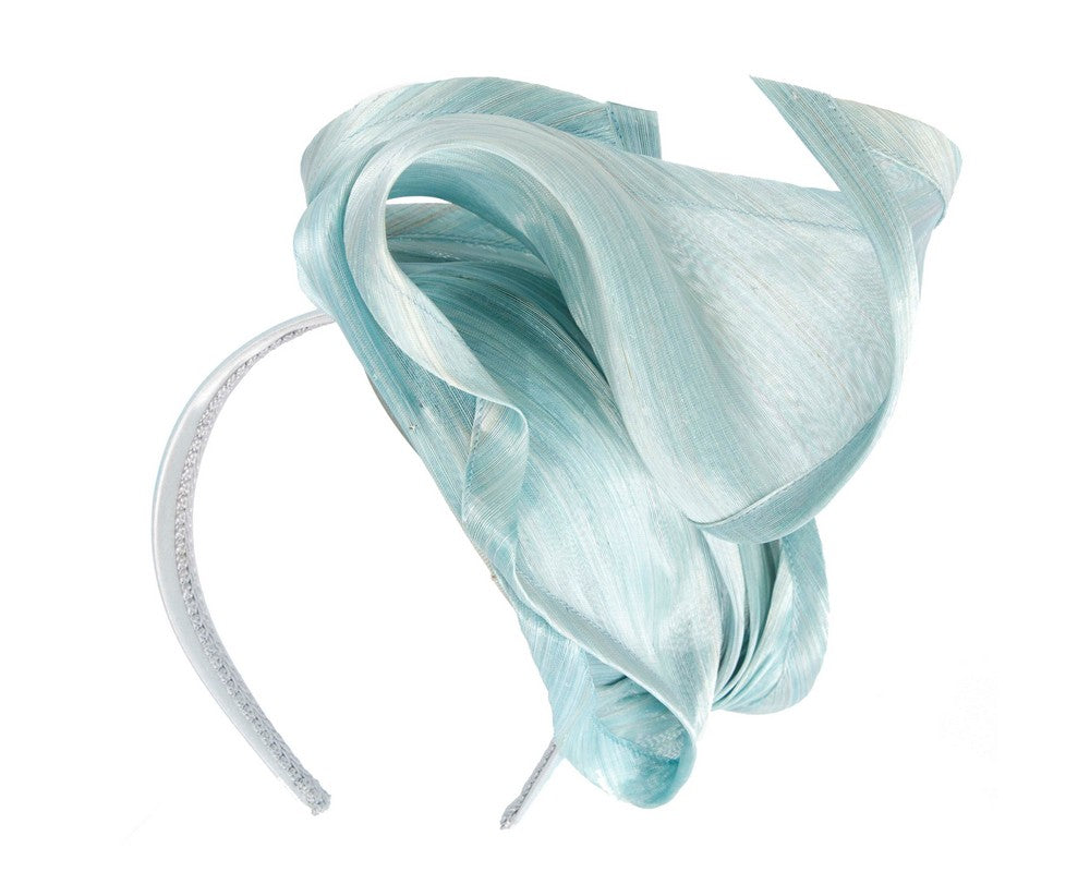 Light blue designers racing fascinator by Fillies Collection