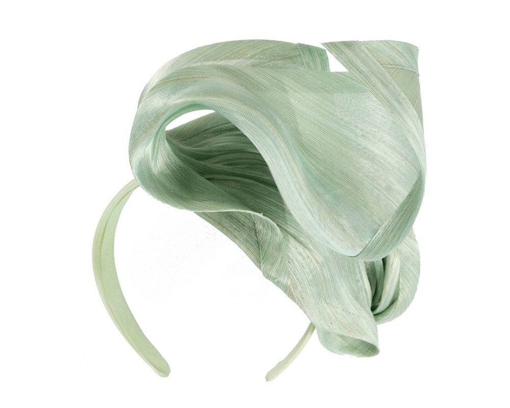 Mint green designers racing fascinator by Fillies Collection-4
