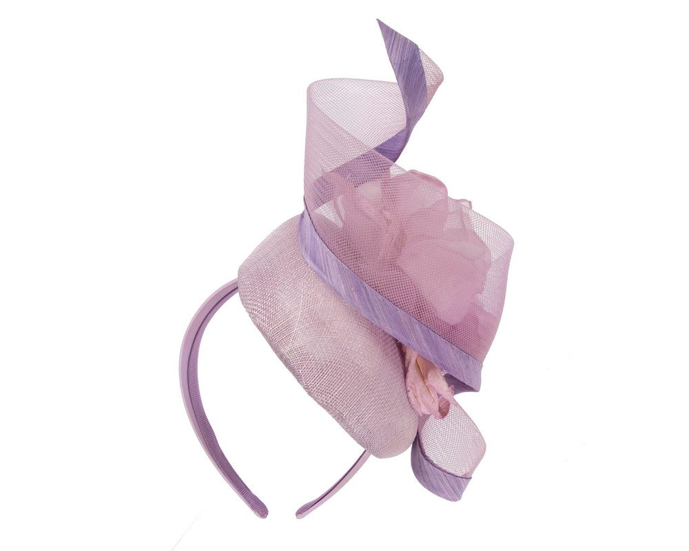 Lilac pillbox fascinator with flower by Fillies Collection-5