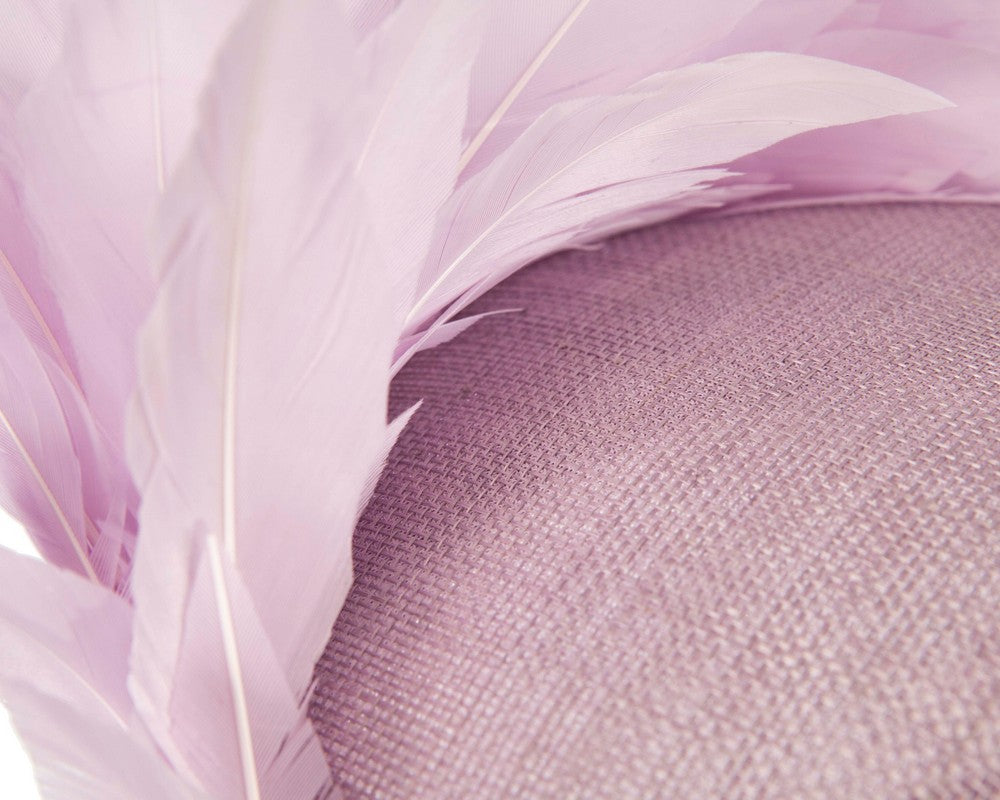 Lilac feather spring facing fascinator