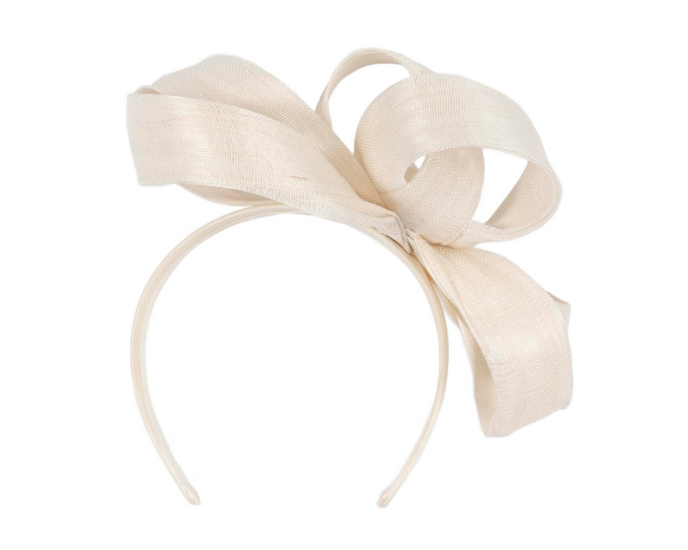 Cream abaca loops racing fascinator by Fillies Collection-3