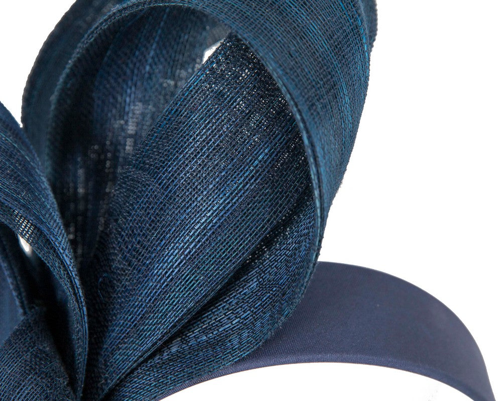 Navy abaca loops racing fascinator by Fillies Collection