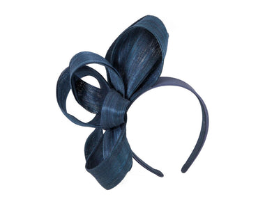 Navy abaca loops racing fascinator by Fillies Collection