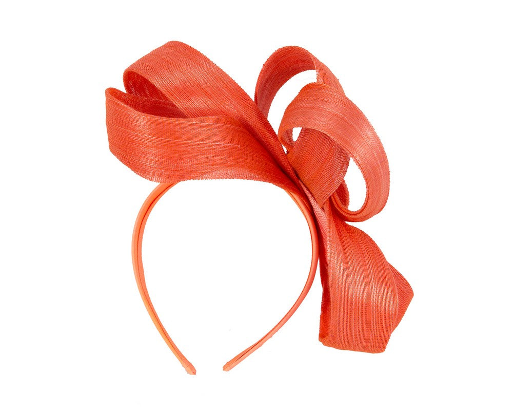 Orange abaca loops racing fascinator by Fillies Collection