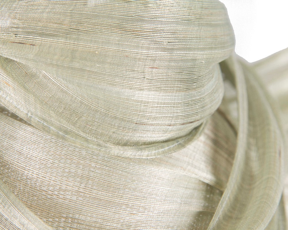 Bespoke olive silk abaca fascinator by Fillies Collection