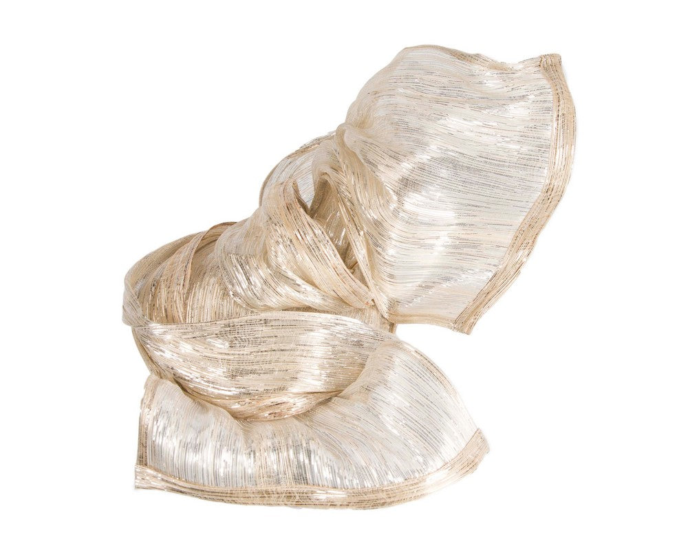 Bespoke silver silk abaca fascinator by Fillies Collection
