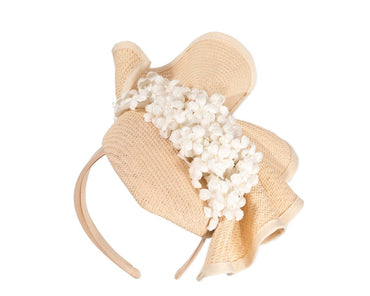 Nude pillbox with cream flowers by Fillies Collection