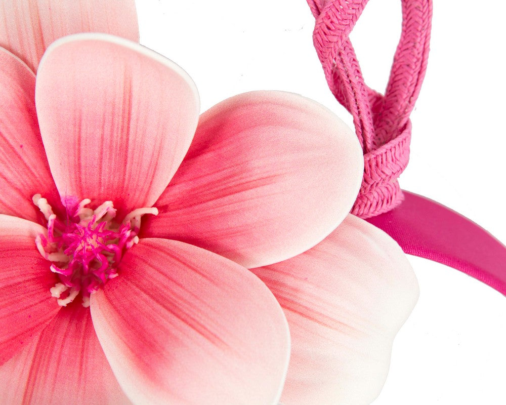 Bespoke fuchsia flower fascinator by Fillies Collection