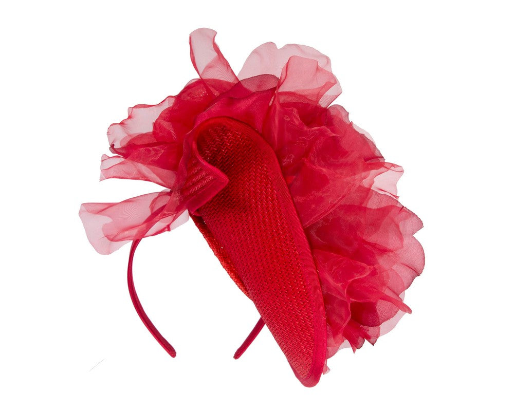 Exclusive red fascinator with flower by Fillies Collection-5