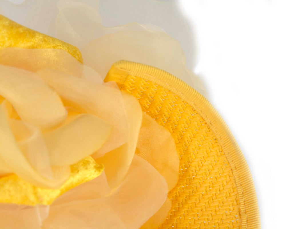 Exclusive yellow fascinator with flower by Fillies Collection