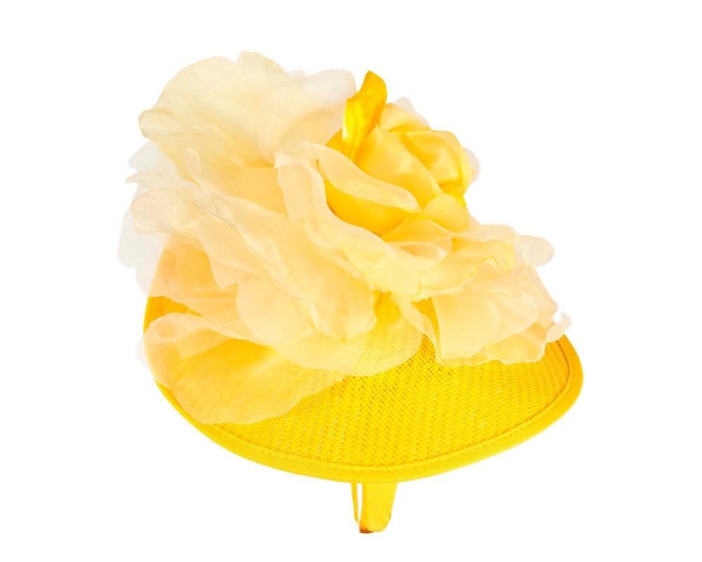 Exclusive yellow fascinator with flower by Fillies Collection