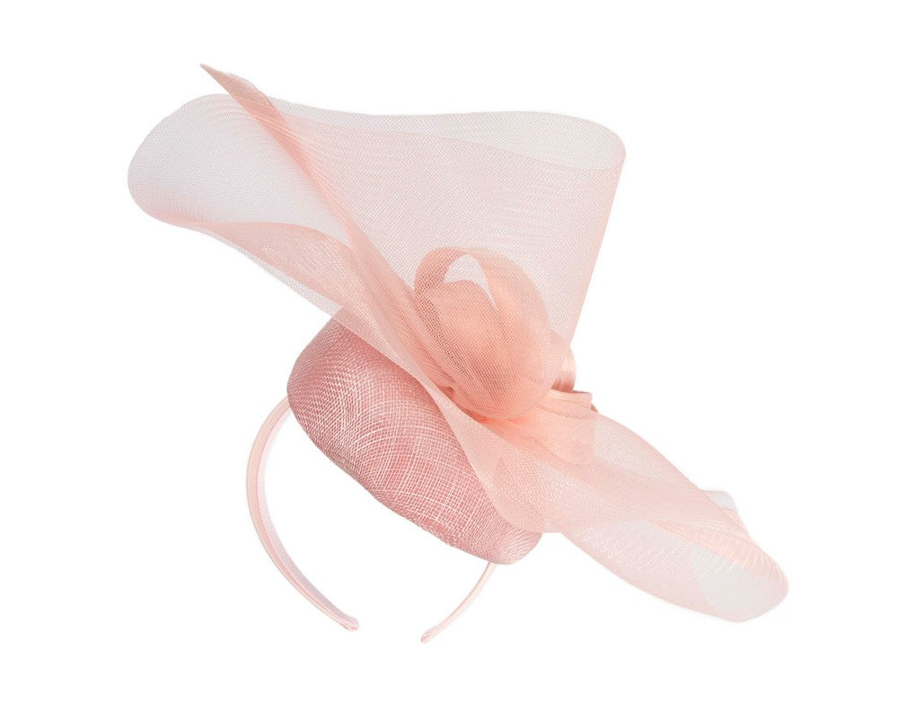 Tall dusty pink racing fascinator by Fillies Collection