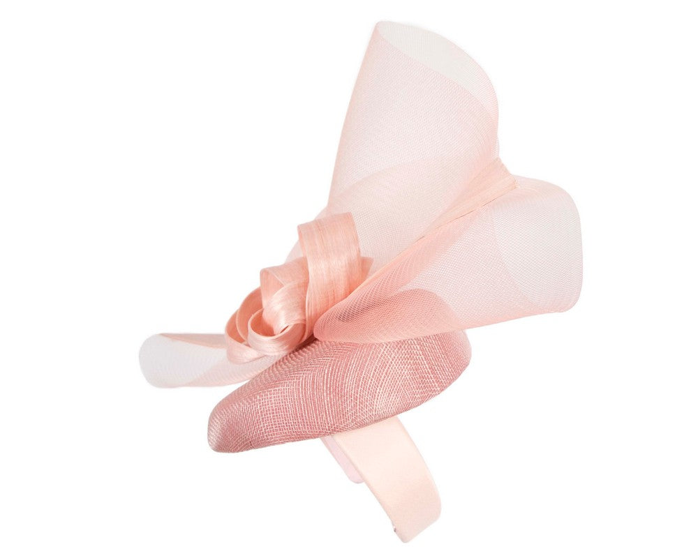 Tall dusty pink racing fascinator by Fillies Collection