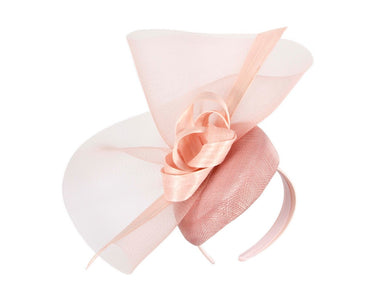 Tall dusty pink racing fascinator by Fillies Collection