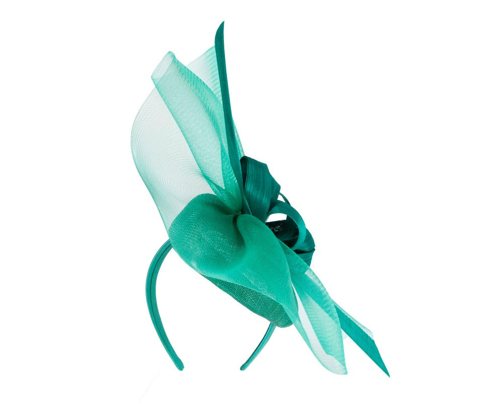Tall teal green racing fascinator by Fillies Collection