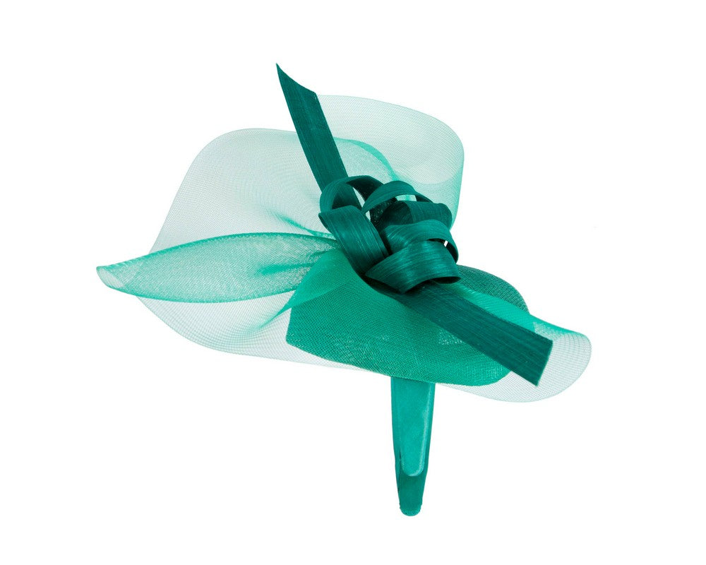Tall teal green racing fascinator by Fillies Collection