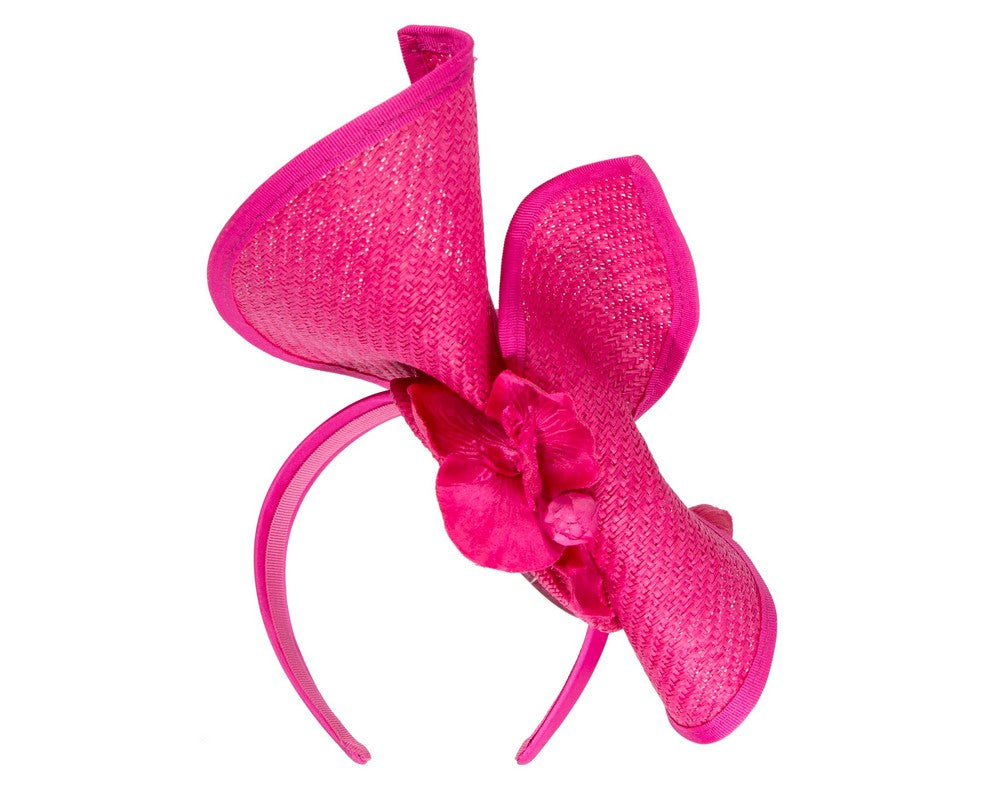 Fuchsia spring racing fascinator with orchid