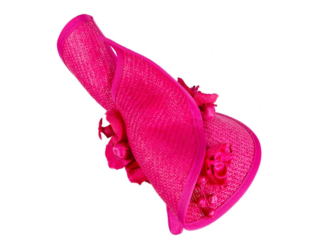 Fuchsia spring racing fascinator with orchid