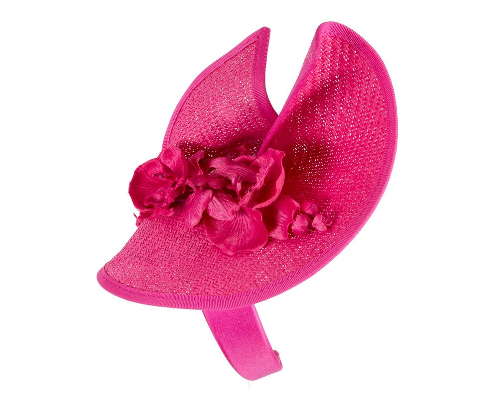 Fuchsia spring racing fascinator with orchid