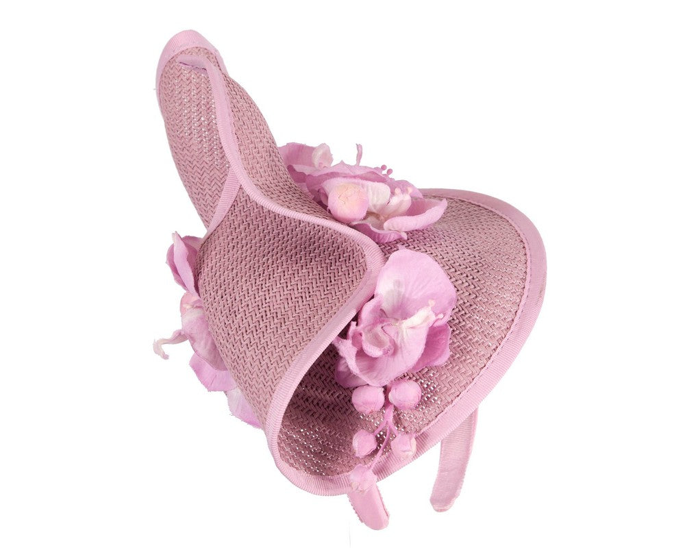 Lilac spring racing fascinator with orchid