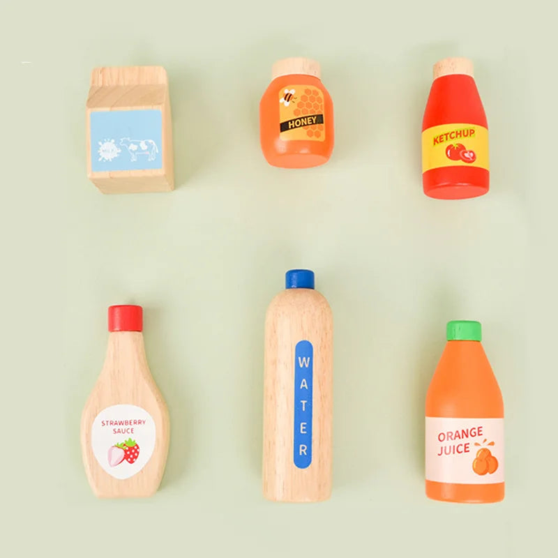 Wooden Toy Food and Beverage Set Multivariant-5