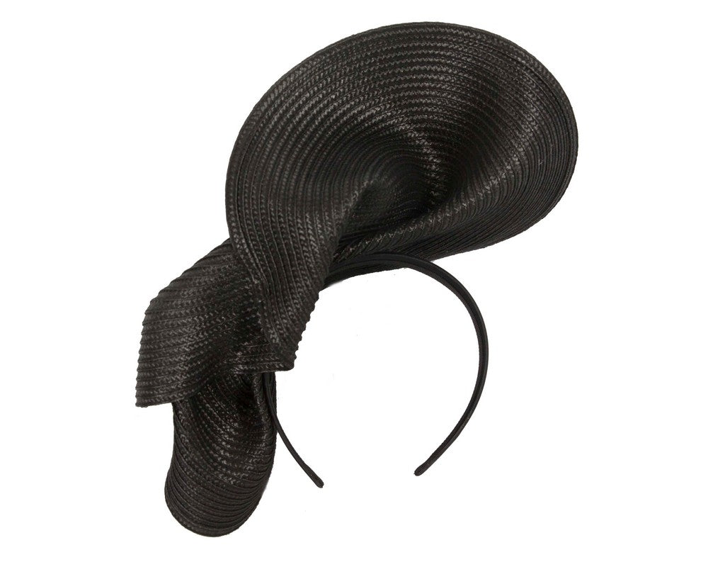 Large black & white fascinator with orchids by Fillies Collection-3