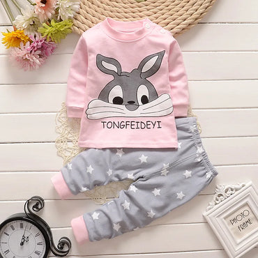 2 pcs set cotton pajamas for children multivariant-1