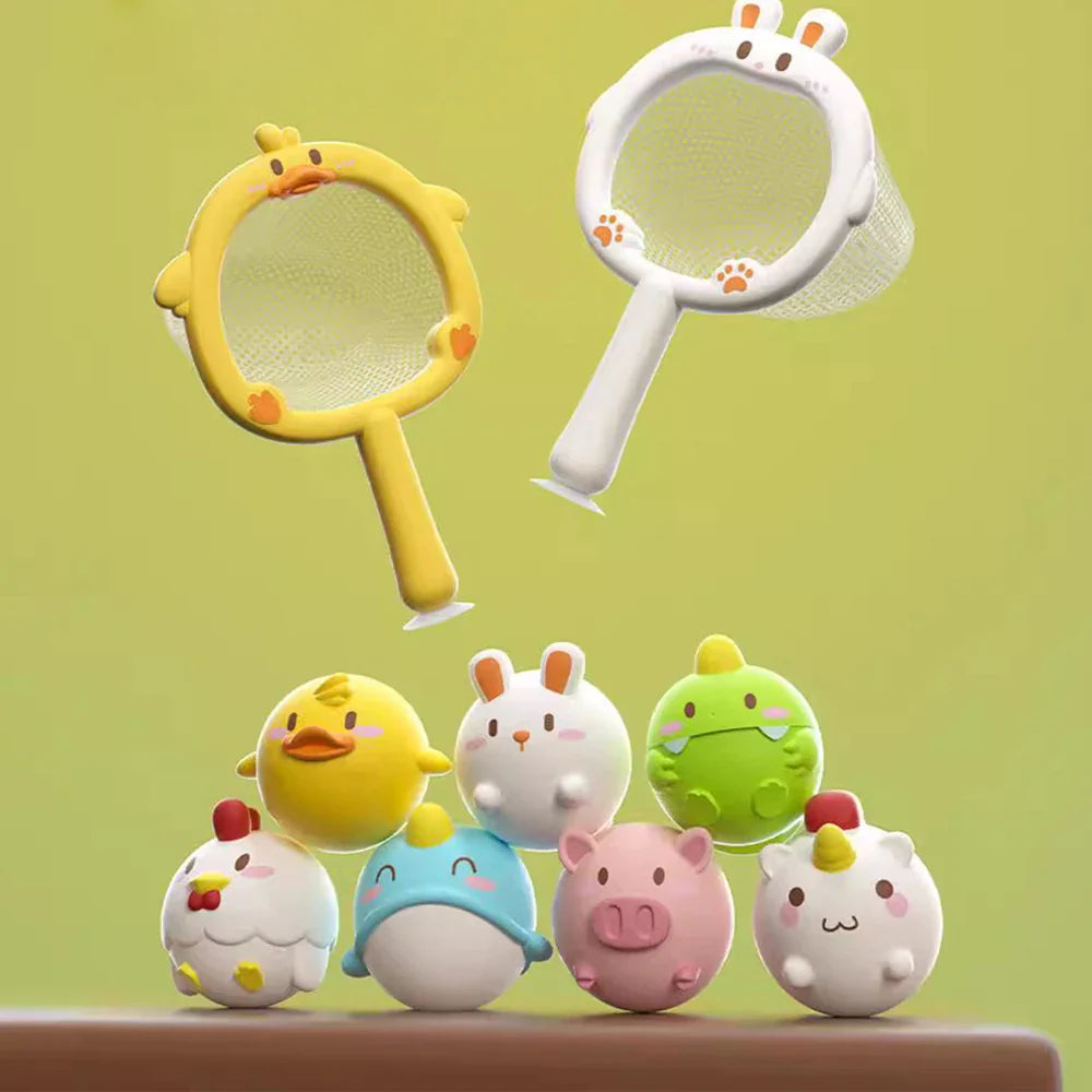 Bath Set toy with light fishing net and animals-2