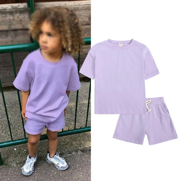 2-piece T-shirt and shorts tracksuit set for children Multivariant-11