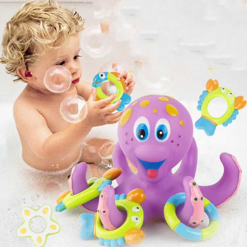 Bath Toy Floating Octopus with Rings-0