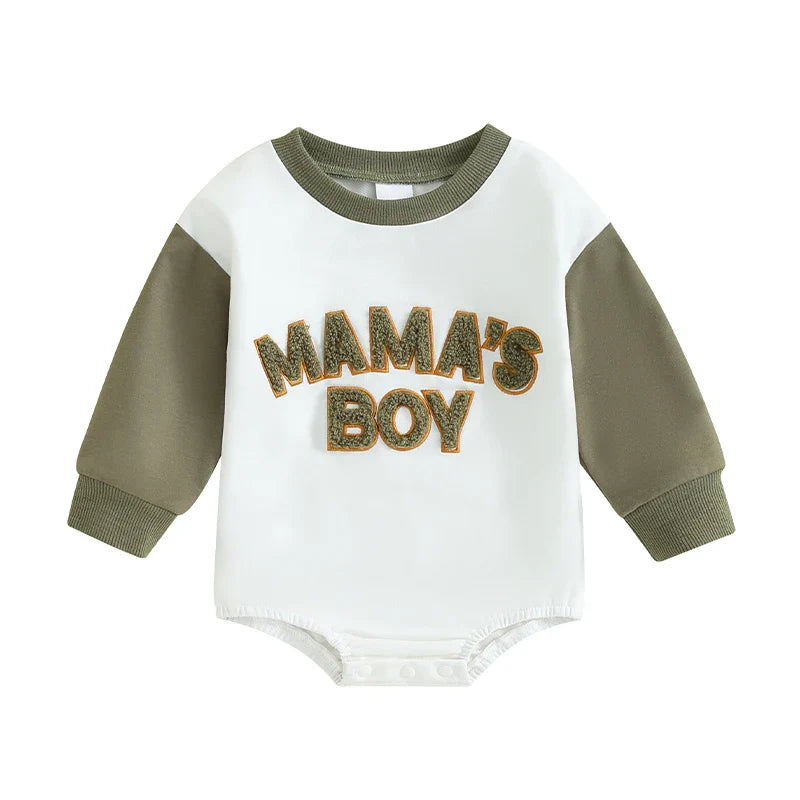 Sweatshirt with Romper Closure "Mama's Boy"-6