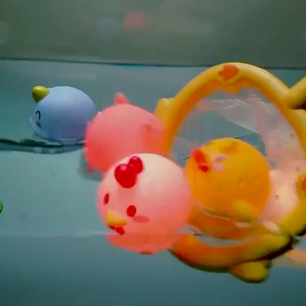 Bath Set toy with light fishing net and animals-3