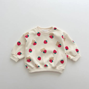 Pants and Sweatshirt Set Strawberries for Children-1
