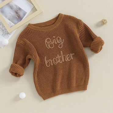 Cotton Knitted Sweater with "Big Brother" embroidery Multivariant-1