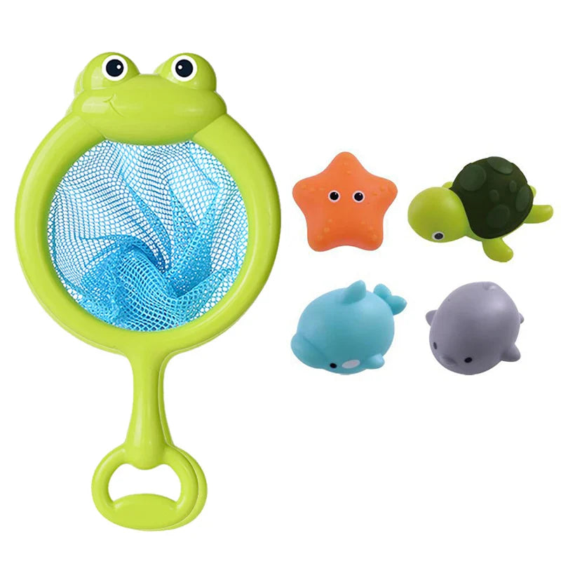 Bath Set toy with light fishing net and animals-10