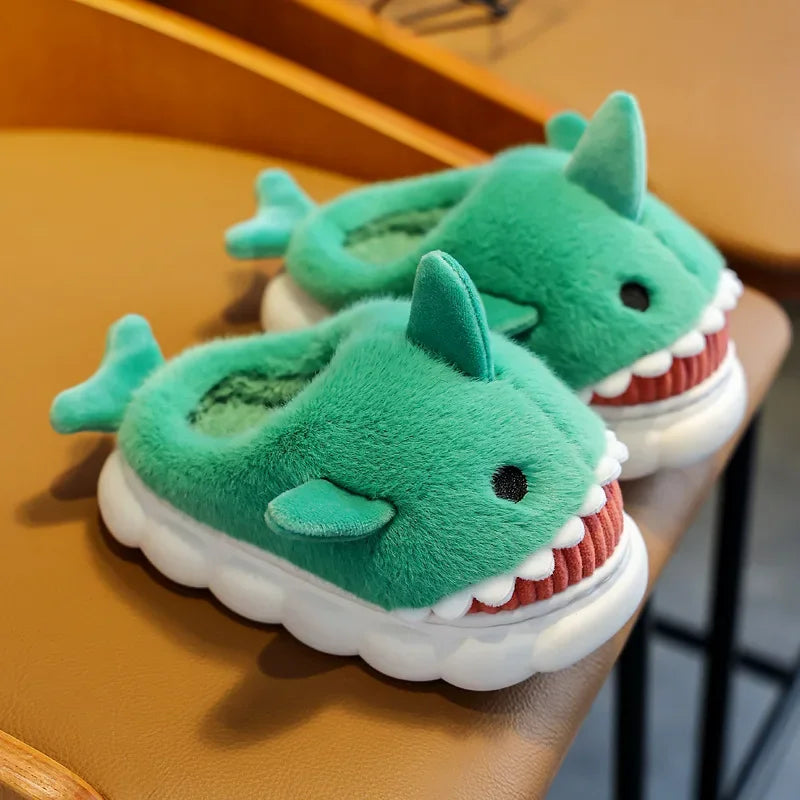Soft Padded Multicolored Shark Slippers for Children-3