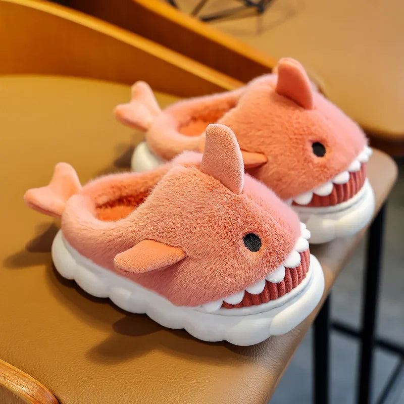 Soft Padded Multicolored Shark Slippers for Children-4