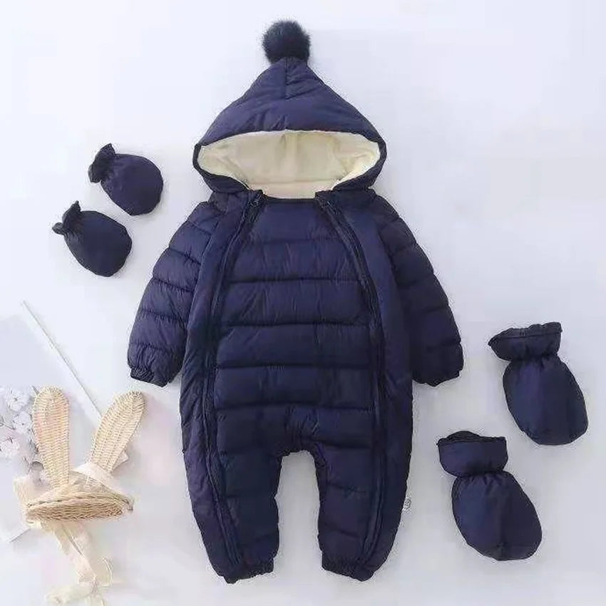 Breathable windproof thermal suit with hood and multi-variant zip-8