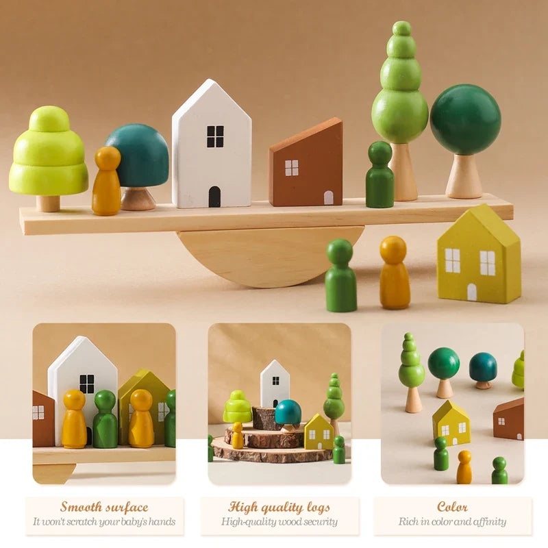 Montessori Wooden Toy Stacking&Threading for children multivariant-1
