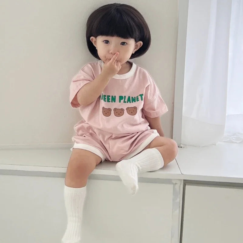 2pcs set T-shirts and Pants for Children Green Planet multivariant-3
